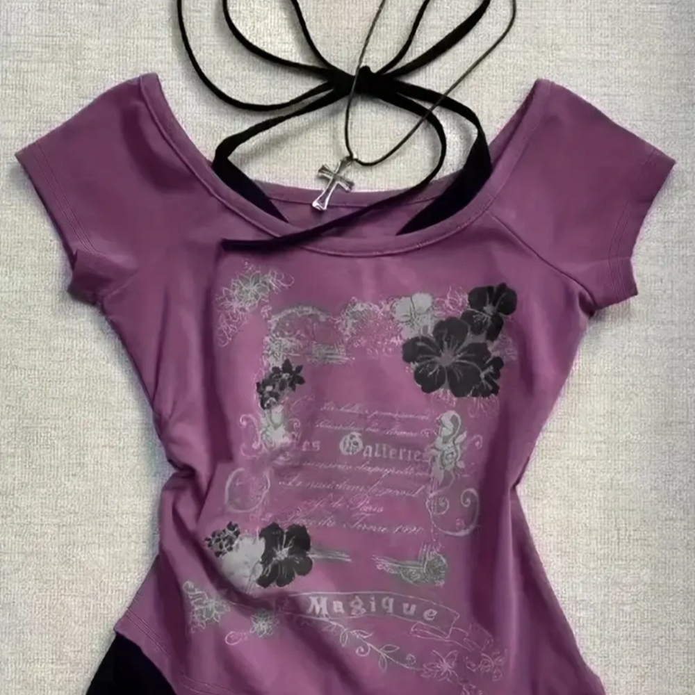 BRAND NEW Purple Graphic Women's Top